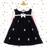 Rare Editions 18ヵ月 (ﾚｱｴﾃﾞｨｼｮﾝｽﾞ） バレーシューズ柄　胸元ギャザー　コーデュロイのワンピースセット（ネイビー）(18M 85cm)