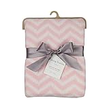 リビングテキスタイルシェブロン毛布、ピンク