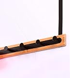WUFENG ウォールマウントコートラック金属なしトレースフリーネイル5フック3色オプション長さ41cm ( 色 : Natural bamboo+high carbon steel )