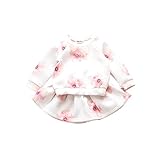 Ochine キッズ 女の子 長袖 コットン 上下セット 可愛い花プリント 子供 アウトウエア 子供洋服　誕生日　入学式　子供の日　三五七　遊園地　演奏会に スカート ピンク ブルー 100-140