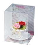 Paseo クリアケース入り プリザーブドフラワー カラフルティーパーティー ティーカップ 12×12×H16cm M-15A