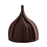 とんがり ニット帽 キッズ ねじり帽 秋冬 選べる19色 (コーヒー)