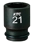 京都機械工具(KTC) インパクトレンチ用ソケット BP3M21TP 対辺寸法:21×差込角:9.5×全長:39mm セミディープ薄肉 1個