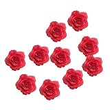 Prettyia 10個　美しい　人工造花 バラ　結婚式 装飾品　フラワー　帽子　衣類　装飾　写真撮影小物　多種選べる　 - 赤