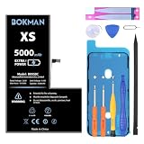 Bokman iPhone XS バッテリー 5000mAh 大容量 0サイクルバッテリー 交换 修理キット付属 PSE 認証 専門標準工具セット パーツ ブラック