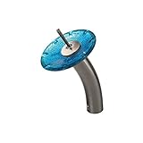 VIGO Single Handle Waterfall Bathroom Faucet with Mediterranean Seashell Glass Disc, Brushed Nickel 