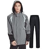 [TopKylin] レインウェア メンズ レインコートカッパ 雨具 上下セット雨合羽 ウィンドブレーカー 防水 防寒 軽量 透湿 防風 ワークマン アウトドア ゴルフ 登山 自転車 釣り 通勤 通学