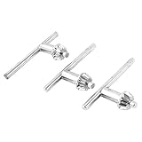 uxcell チャックキー　コレットキー　12歯　T字型　ギア直径6mm　メタル　3個