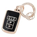 [YANMW] ノア 80系キーケースヴォクシー 80系キーカバー 適合トヨタシエンタ アルファード ヴェルファイア 30系スマートキーケース(キラキラ 、ゴールドブラック)