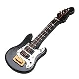 ドールハウス ベース オーナメント プレイ ハウス おもちゃ 小さな ミニチュア ギター 楽器 リアル ベースモデル 黒