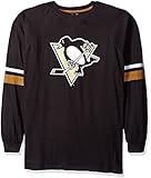 NHL Pittsburgh Penguins Long sleeve tee with Double Armストライプ、サイズXLトール、ブラック