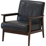 バイキャストPUソファー ラバーズ １人掛け 木製/合成皮革 肘付き ダークブラウン（#101）