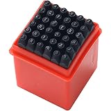 life_mart 打刻印 刻印セット アルファベット 数字 レザークラフト 金属 革 ポンチ アクセサリー 打ち具 革細工 銅板 真鍮板 アルミ板 (1.5mm)