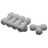 Malida 3/8インチ - 1/4インチ T型 クイック 接続 浄水 フィルター 継手 + 締付クリップ 15個 逆浸透 浄水 フィルター 5個 パック