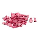 WINGONEER 25Pair 22-16AWGワイヤー完全に絶縁されたオスのメススペード圧着端子コネクタキット - 赤
