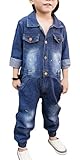 (コ-ランド) Co-land ベビー服 デニム つなぎ ロンパース キッズ ジーンズ 長袖 カバーオール 男の子 男児 前開き オールインワン 子供ツナギ 可愛い 130