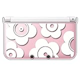 sslink ニンテンドー 3DS LL 対応 クリア ハード カバー 花柄（ホワイト） t026 レトロ モノトーン フラワー