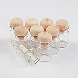 100個セット5mlかわいいガラス瓶堅木円形木蓋DIYガラスの瓶祝祭日の贈り物結婚式の装飾シール容器無料配送 (100, 5ml-22x30x12.5mm)
