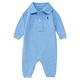 ポロ ラルフローレン 長袖 ロンパース ボディースーツ Polo coverall 無地 カバーオール ベビーウェア (サイズ：9m、カラー：Chatham blue） Polo Ralph Laur