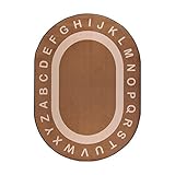 Joy Carpets Kid Essentials Early Childhood Oval Endless Alphabet Rug Mocha 7'8 x 10'9 [並行輸入品]