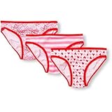 THE CHILDREN'S PLACE(ザ・チルドレンズプレイス) ハートプリント&ストライプビキニブリーフ3パック 下着 7～8歳【並行輸入】