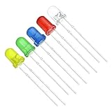 YOKEL 100個3mm2ピンラウンド緑黄赤青白ライトLED発光ダイオード
