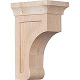 Ekena Millwork BKTW02X04X06GORW 2 1/2"W x 4"D x 6"H Small Gomez Wood Bracket, Rubber Wood [並行輸入品]
