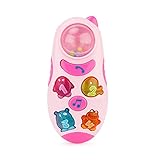 赤ちゃん　おもちゃ　知育玩具　電話おもちゃ　音楽　ライト　面白い (ピンク)