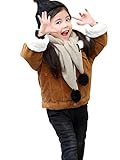 JIANGWEI 赤ちゃん コート ジャケット 子供用 綿服 厚手 ダウン 秋冬 子供 コート 女の子 男の子 通園/通学 可愛い コーヒー150