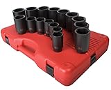 Sunex 2691 1/2-Inch Drive SAE Deep Impact Socket Set, 16 Piece [並行輸入品]