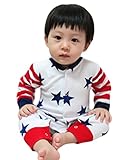 (ウォ２U)Woo2u 子供服 キッズ 赤ちゃん 男の子 春秋 ストライプ ベビー肌着 ロンパース パジャマ 寝間着 カバーオール ボディスーツ オーバーオール ジャンプスーツ 星 95