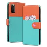 Galaxy s20 ケース 手帳型 おしゃれ galaxys20ケース 人気 S20手帳 上質PUレザー 耐衝撃 ギャラクシーs20 ケース 手帳型 携帯カバー 本革 スマホケース かわいい 子猫犬柄 Samsung SC51A SCG01 ケース 手帳型 カバー 軽量 お洒落 s20 5G ケース 財布型 カバー カード収納 マグネット式 スタンド機能(6.2インチ)ダークグリーン