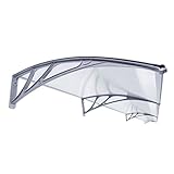 40 " x 120 "アウトドアポリカーボネートフロントドアウィンドウオーニング窓パティオキャノピーグレーDIY