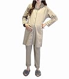 Spinas (スピナス) マタニティ レディース シンプル スタイル パジャマ 授乳口付 長めのトップス ウエスト 調整機能付き ルームウェア 部屋着 前開き 産前 産後 (3XL)