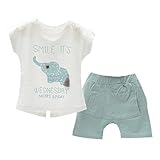 Weixinbuy Baby Boy 'sかわいい動物服シャツトップス2個パンツClothingセット US サイズ: S カラー: グリーン