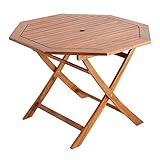 ブラウン／【幅110cm】ガーデン テーブル アジアン カフェ風 テラス バルコニー 屋内 屋外 八角タイプ 八角 折りたたみ シンプル カフェテーブル Carma〔カルマ〕幅110cm テーブル単品販売 単品 アカシア 木 木材 ブラウン