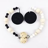 [マミマミホーム]歯がため ペンダント ビスケットおもちゃ クラシックな黒と白