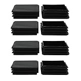 uxcell チューブインサート プラスチック製 正方形 80 x 80mm リブ付き チューブインサート パイプ チューブ エンド カバー キャップ 家具 滑走 脚 フロアプロテクター 8個入り