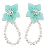 FEITONG@ Trendy 1Pair Pearl Chiffon Barefoot Toddler Foot Flower Beach Sandals Anklet (Green) by FEI