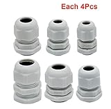 ホワイトプラスチック防水ケーブルコネクターケーブルのコネクタpg7 pg9 pg11、pg13.5、pg16、、、pg19各4pcs