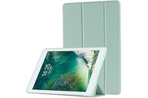 ddice iPadケース iPad 第5・6世代 9.7 inch 手帳型 アイパッドカバー シンプル ブック型カバー 三つ折りスタンド 耐衝撃カバー ケース カバー おしゃれ アイパッド iPadカバー 無地 シンプル オートスリープ (iPad 9.7inch 第5・6世代, ミントグリーン)