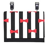 [ジュエリーショップエム] 移動ポケット クリップ ポケット ポーチ 高学年 小学生 女子 子ども シンプル ポケットポーチ 日本製 ブラック レッド リボン ストライプ BK RD pok