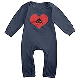 ファッション 男の子と女の子 エイリアンの 宇宙船 ハートデザイン 半袖ロンパース 体に合う Navy Size 12 Months