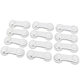 HKR しっかり貼れる ドアロック 12個セット いたずら防止 回転式 ワンタッチ 引き出し 戸棚 ドア