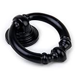 SODIAL(R)2ｘレトロなキッチン　家具　キャビネット　手すり引き出しプルハンドルノブ　マット　黒