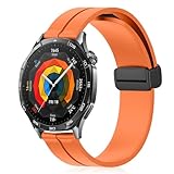 [RicYeel] 22mm 磁気付き シリコンバンド Huawei Watch GT 6/6 Pro/5 Pro/GT 5/4/3/2/1 (46mm) 対応 交換ベルト マグネット付き 装着簡単 柔らかい ストラップ スポーツ 替えベルト Huawei Watch 4 46mm/4 Pro 48mm/3 Pro/3/2 Classic 用 (ブラック)