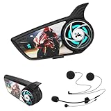 バイクインカム【最大8人同時通話 連続使用40時間】S8 Pro インカム バイク用通信機器 通信距離2000M Bluetooth5.3バイク用インカム 日本語音声案内 HI-FI音質 IP67防水 ヘルメット ヘッドセット 音楽共有 音声アシスタント 2種類マイク 技適認証済み 日本語説明書（1台）