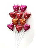 ミニバルーン スティック付き ハート 10本セット パッションカラー