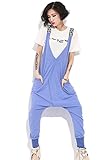 （モダンミス）Mordenmiss カジュアルオーバーオール レディース ゆったり ワイドパンツ サロペット オールインワン ブルー8