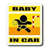 わーるどくらふと BABY IN CAR ハンドボールバージョン ステッカー （きいろ）